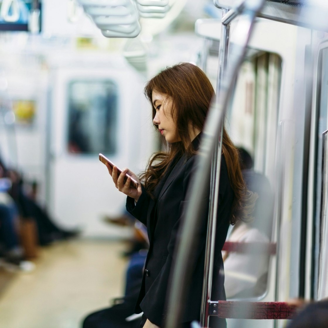 Japanese Girl On A Train